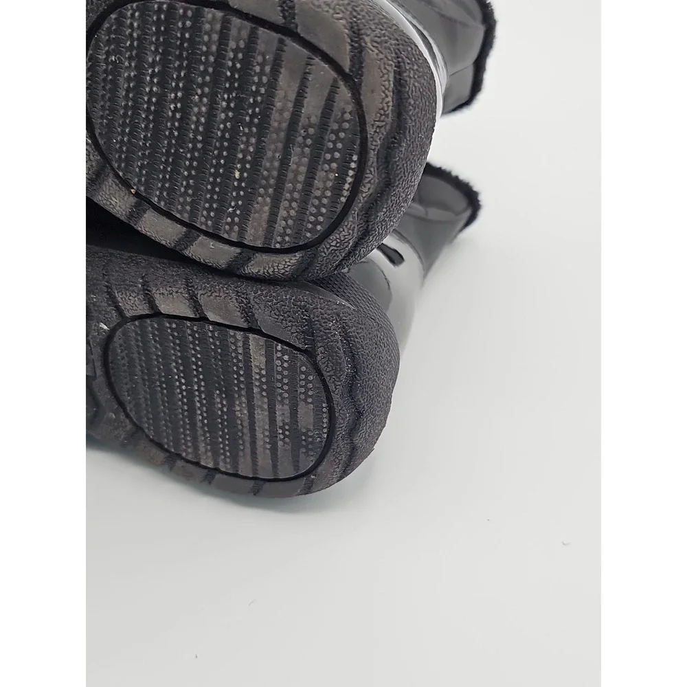 Totes Women's Quilted Winter Boots Black Faux Fur Zip Insulated Size 9 M